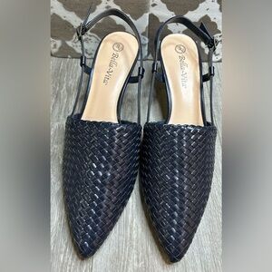 Bella Vita Women's Dark Blue Woven Heels, Size 11W, Wedding, NWOT